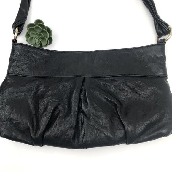 Paolo Masi 100% Black Leather Convertible Shoulder Bag / Clutch - Picture 3 of 16